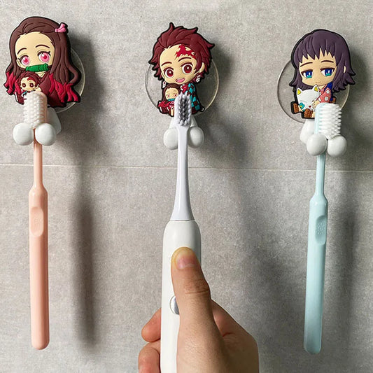 Demon Slayer – Wall-Mounted Toothbrush & Towel Holder (Nezuko, Tanjiro & Zenitsu)